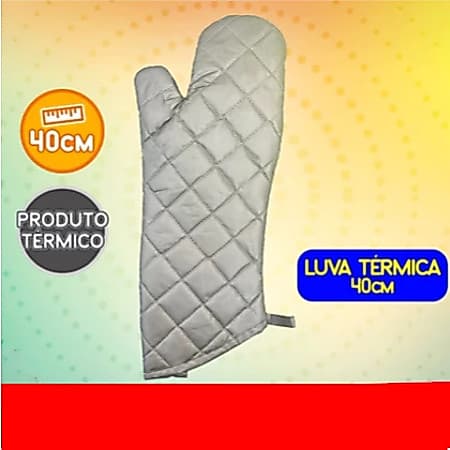 Luva Térmica Metalizada Cano Longo Forno - Fogão - Cozinha 40 cm Unidade