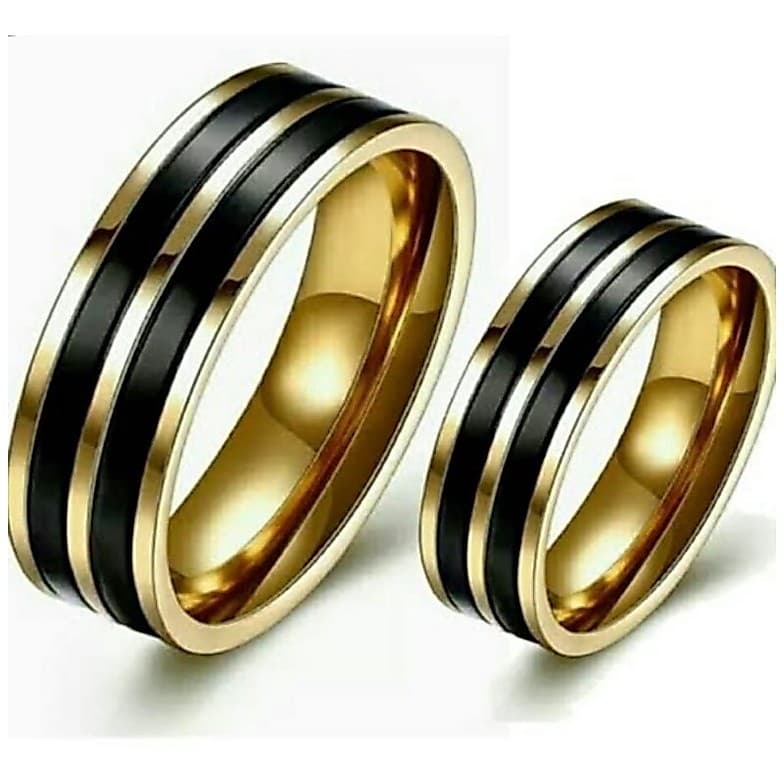Aliança Tungstênio 8mm Banhado a  Ouro 18k e Rodio