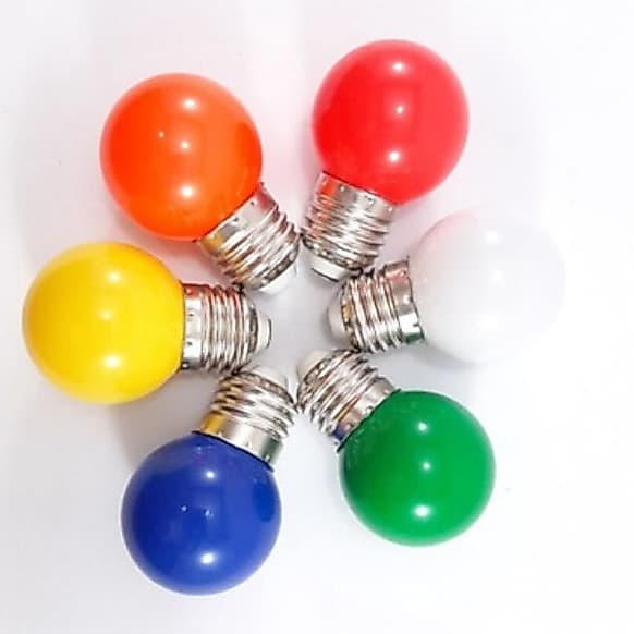Kit 10 Lâmpada Bolinha Colorida Decorativa Led Mini Bulbo Bocal E27 1w 110/220V ENVIO RÁPIDO