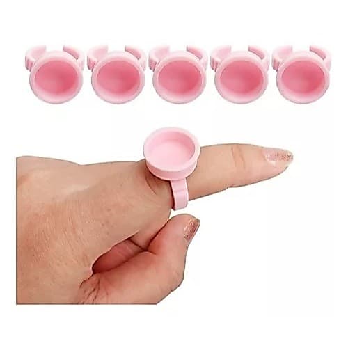 Anel Batoque Para Pigmentos Cola E Henna Rosa Com 50 Unidades