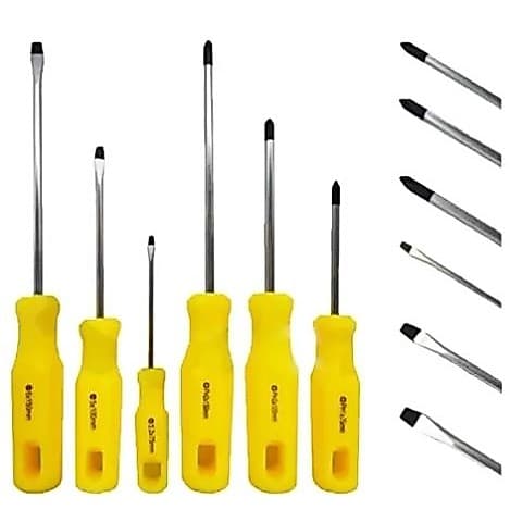 Jogo Chave De Fenda/Philips com 6 peças De Aço Profissional fertak Com Imã na Ponta