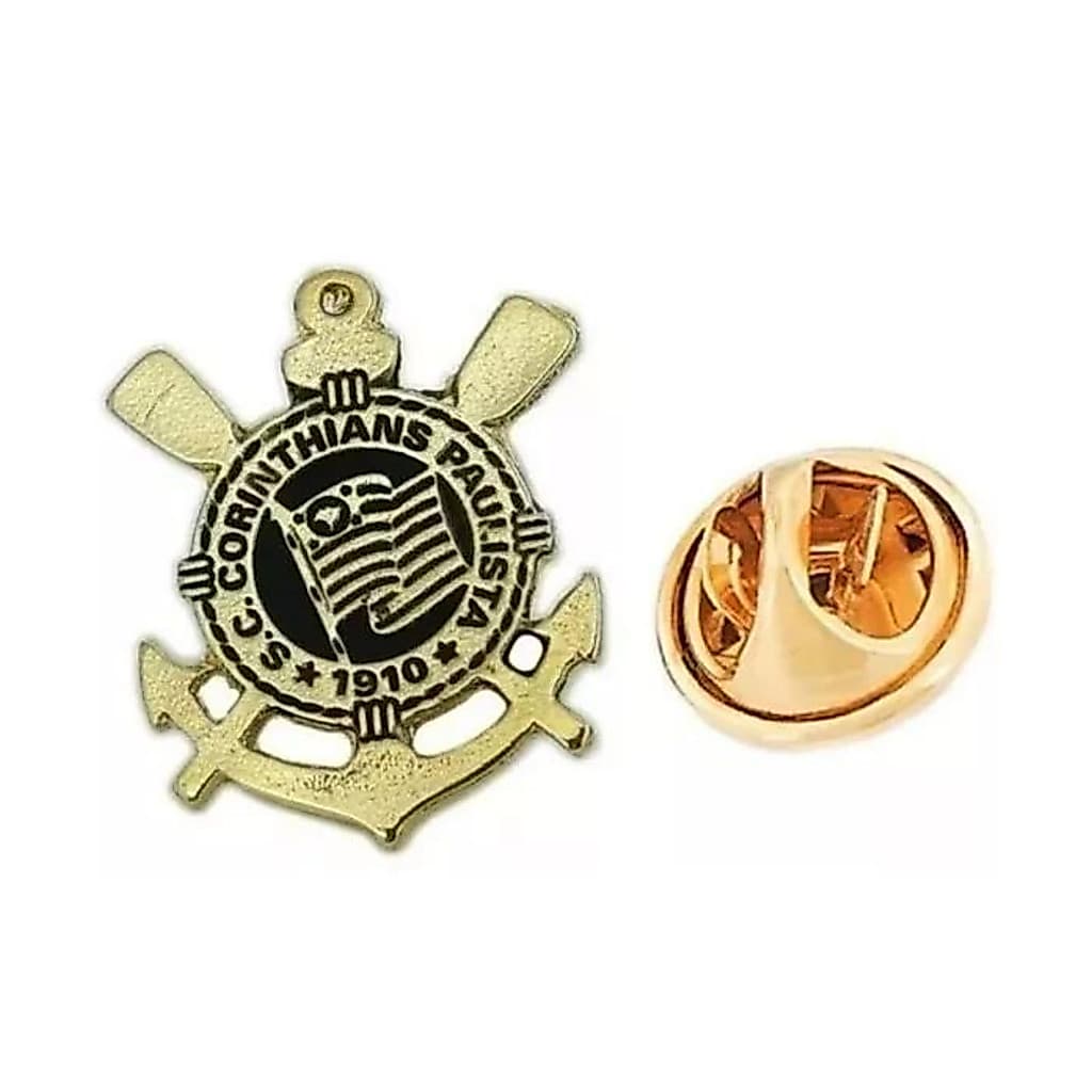BOTON PIN  BROCHE CORINTHIANS PAULISTA ORIGINAL PODEROSO TIMÃO ESCUDO METAL