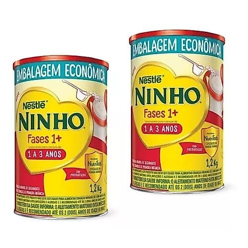 kit 2 Unid Leite Ninho Nestlé  Fases 1+  1,2kg