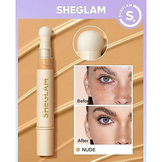 Corretivo de Cobertura Alta e Aplicador de Almofada - SHEGLAM