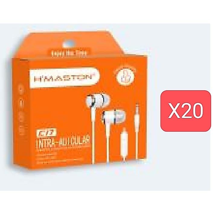 kit 20 ,10 Fone de Ouvido Hmaston C17/ej-39 preto branco