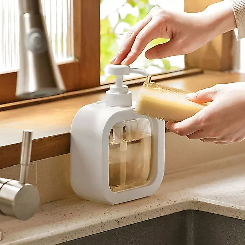 Dispenser Detergente 500ml Porta Sabonete Liquido Shampoo Condicionador Creme Design Minimalista