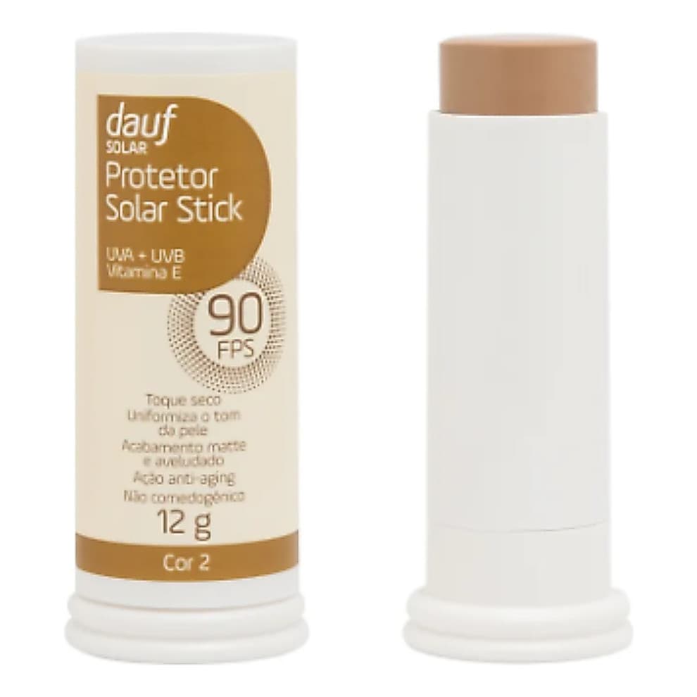Protetor Solar Dauf Stick Fps90 Cor 2 Bege Medio