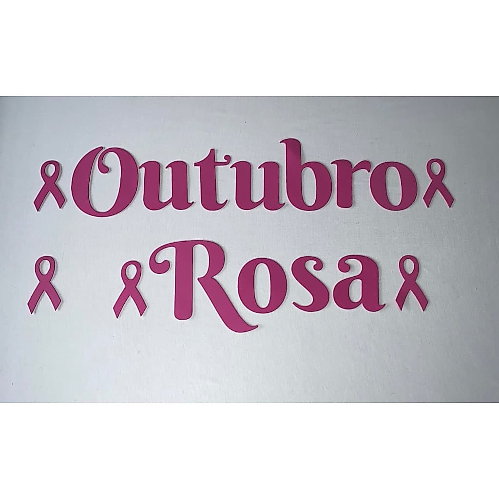 Escrita Outubro Rosa No Eva Liso Com 13 Cm para Decoração