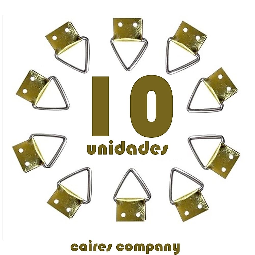 kit 10 pendurador triangulo dourado parede ganchinho para quadro