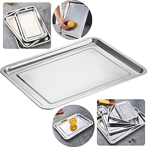 Bandeja Aço Inox Retangular 40 x 30Cm KH