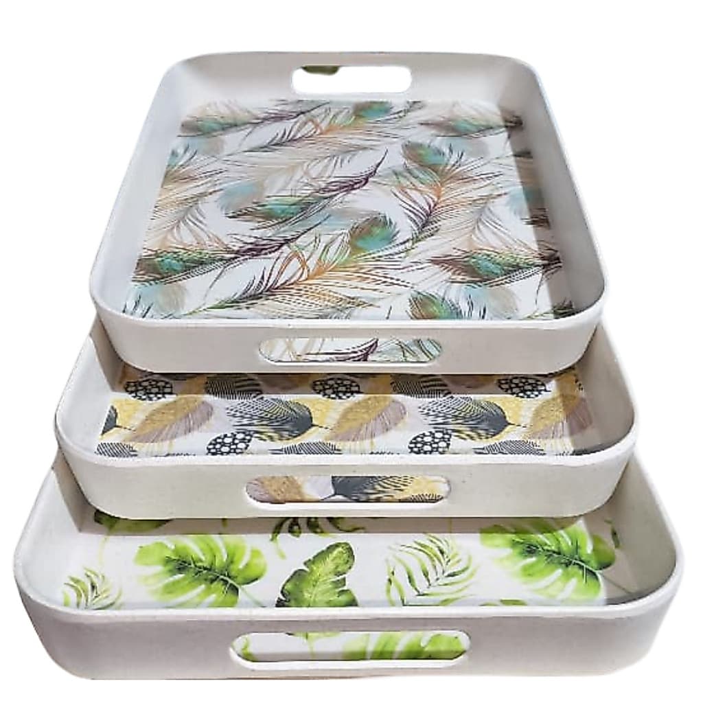 Bandeja de Fibra de Bambu Sustentável – Design Moderno e Funcional para o Seu Dia a Dia