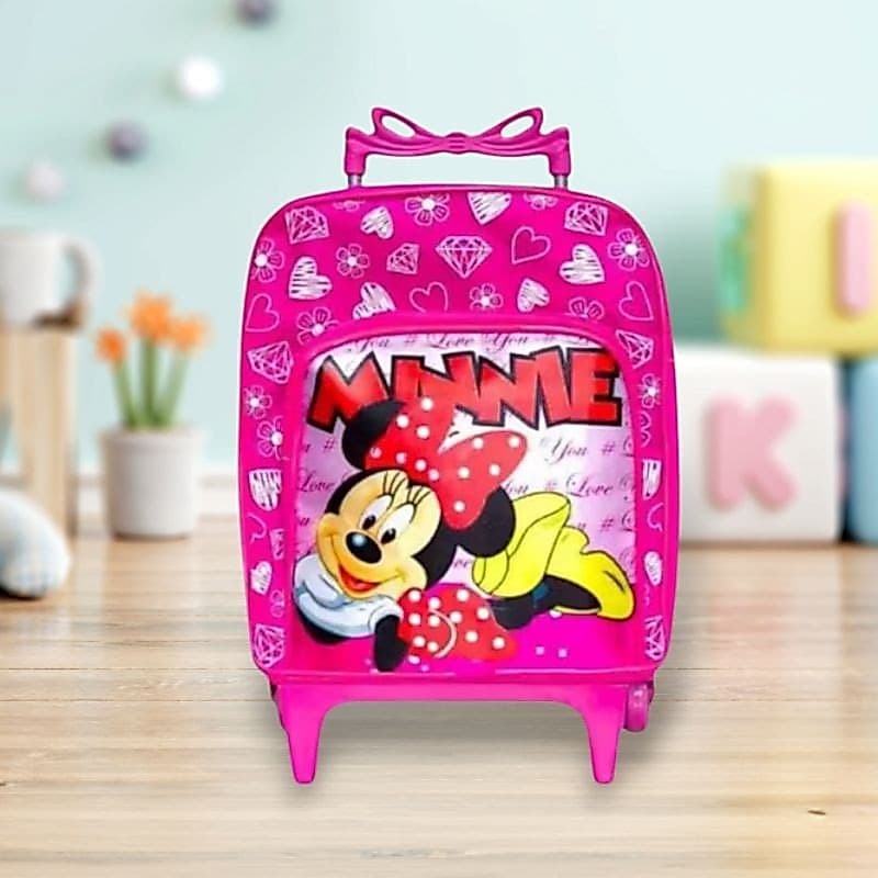 mochila pre -escolar  com rodinha de cilicone infantil minina con os disenhos mais variados desejados pelas crianças.