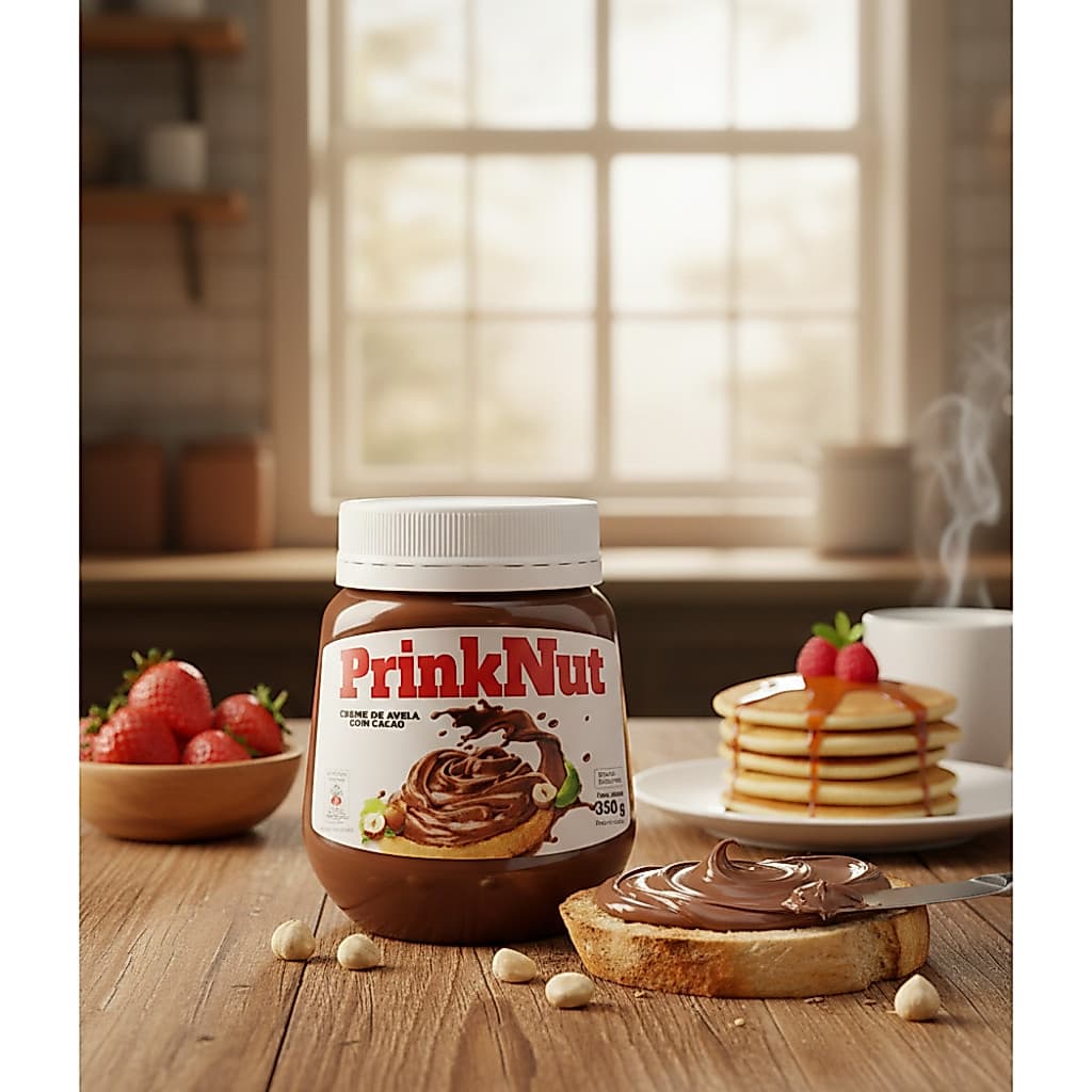 Nut Creme de Avelã Prinknut 350g Chocolate Cacau Sem Glúten