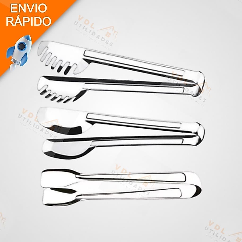 Jogo de Cozinha 3, 2 ou 1 peças Pegador Universal, Massa e Gelo em Aço Inox