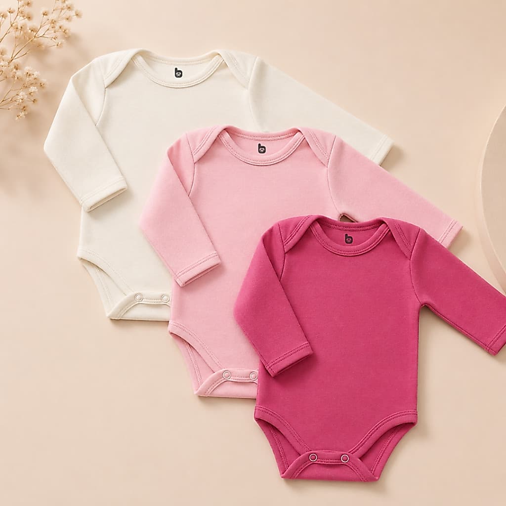 Kit Body Liso Inverno Menina 3 Peças 100% Algodão.