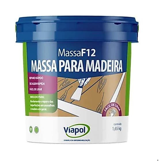 Massa Calafetar Madeira F12 1,65kg e 400g Varias Cores - Viapol