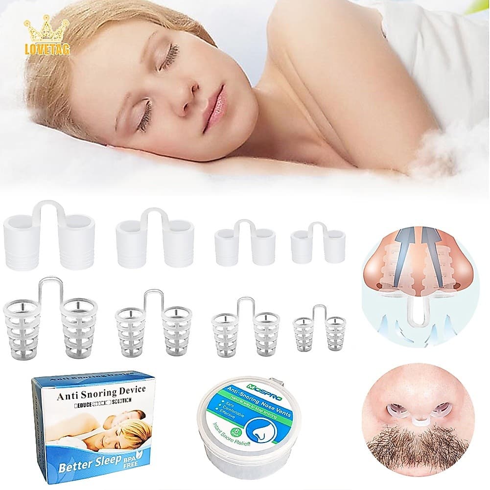 LT 8PCS/Box Mini Dispositivo Transparente Anti-Ronco Com Clip De Obstrução Nasal Auxiliar De Congestão
