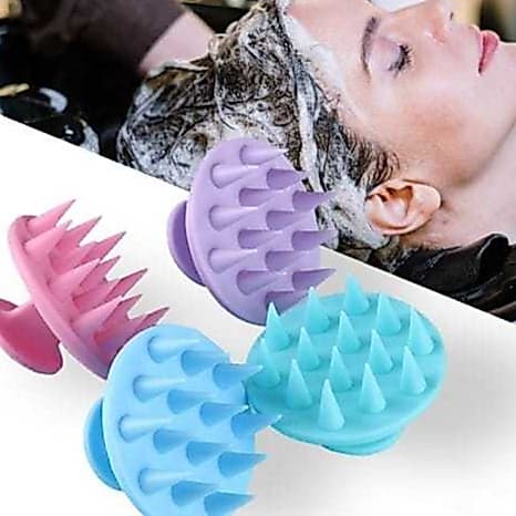 Escova Massageadora De Silicone Para Couro Cabeludo