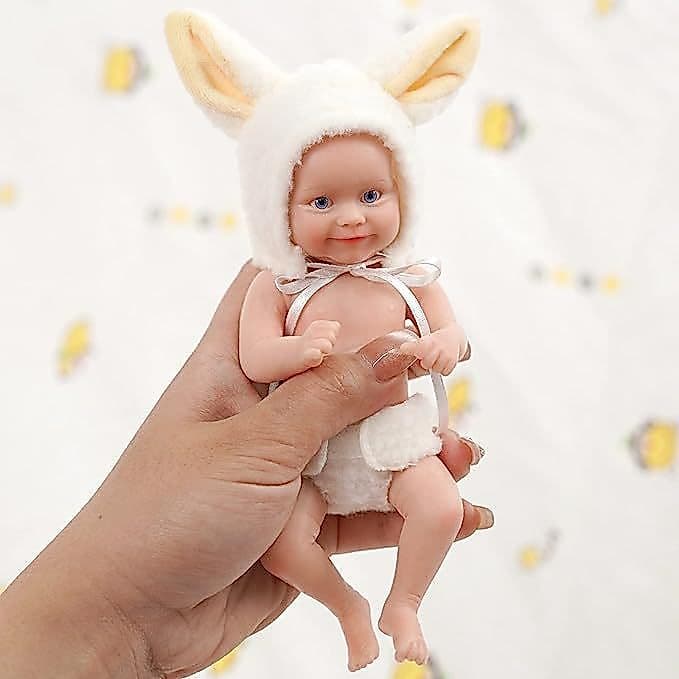Boneca Reborn de Silicone Sólido de 6 Polegadas, Bebê Simulado Maddie, Brinquedo de Nascimento, Presente Infantil de Mat