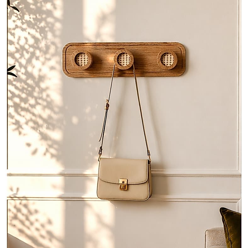 Cabideiro Gancho de Parede em MDF para Roupas Bolsas Mochilas Acessórios Decorativo Minimalista
