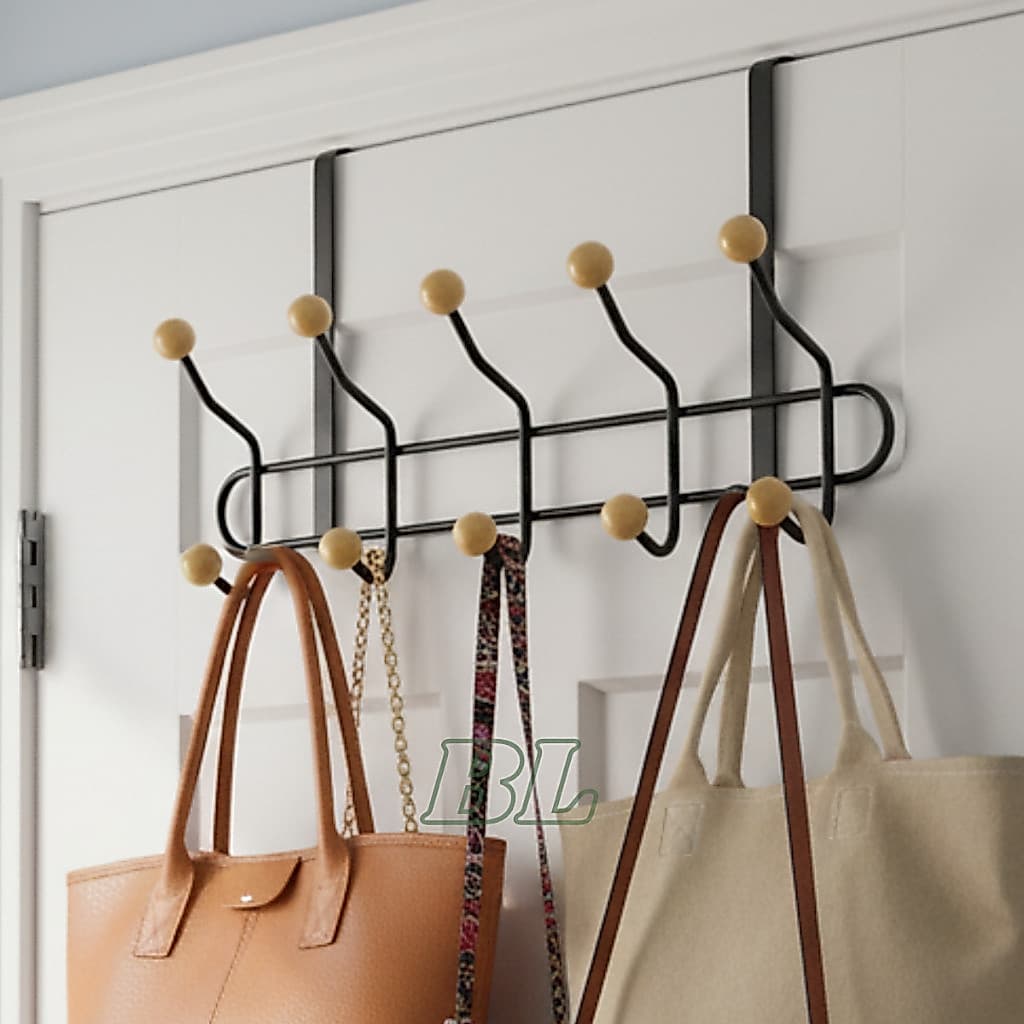 Suporte Com 10 Ganchos Cabideiro Para Porta Reforçado Multiuso Casa Decoração
