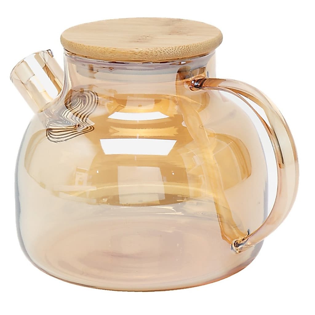Chaleira de Vidro Âmbar com Infusor Bule Chá Resistente ao calor Para Café