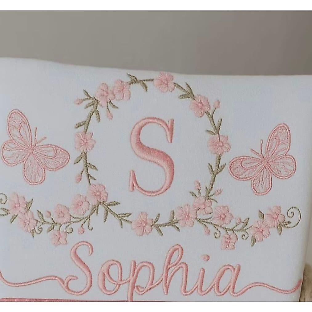Fralda Picueta Jardim Encantado Bordado com Nome- Personalizado