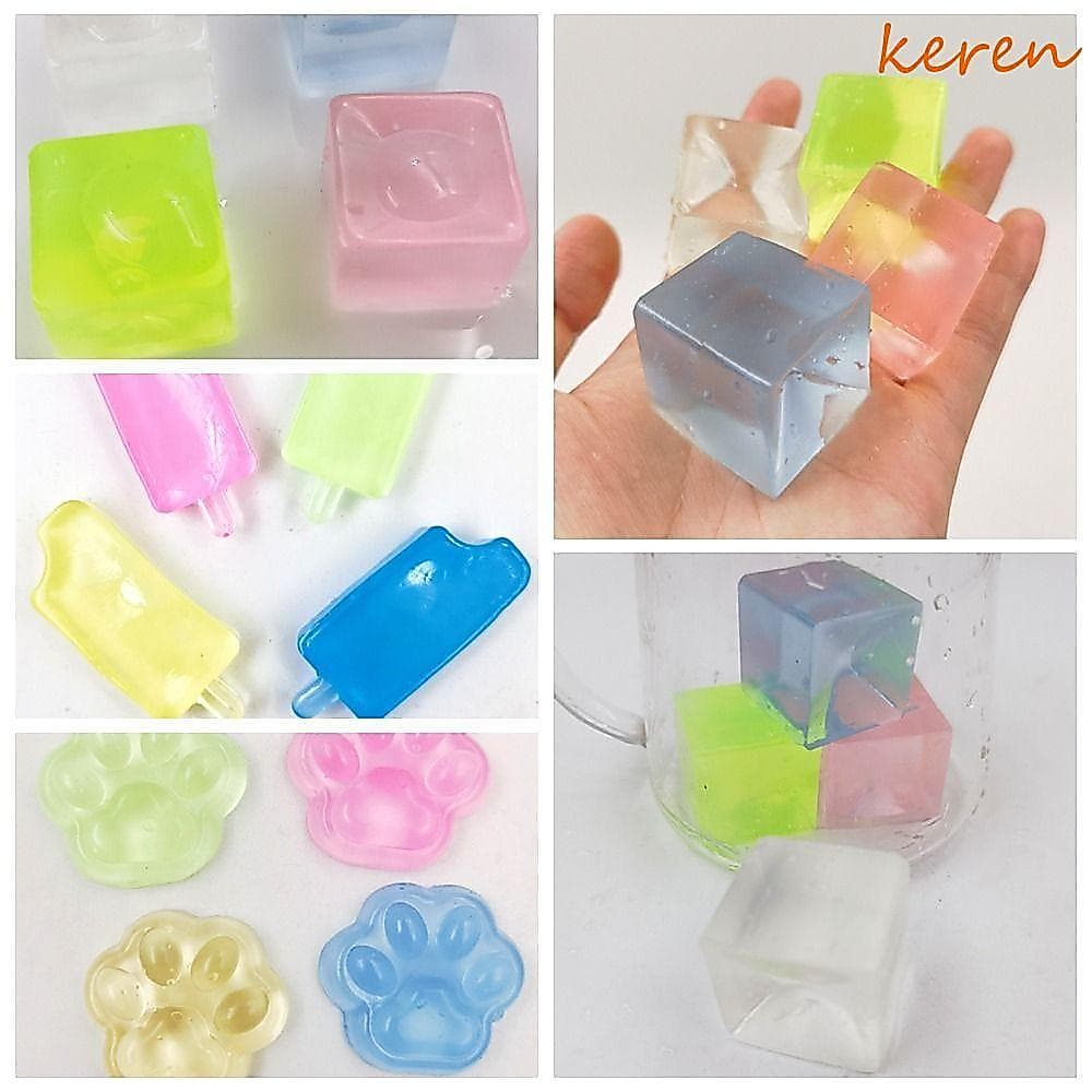 Brinquedo De Bolas De Cubo De Gelo Kerenaa , Mini Aperto De Bloco De Gato , Recuperação Lenta Transparente Criativo