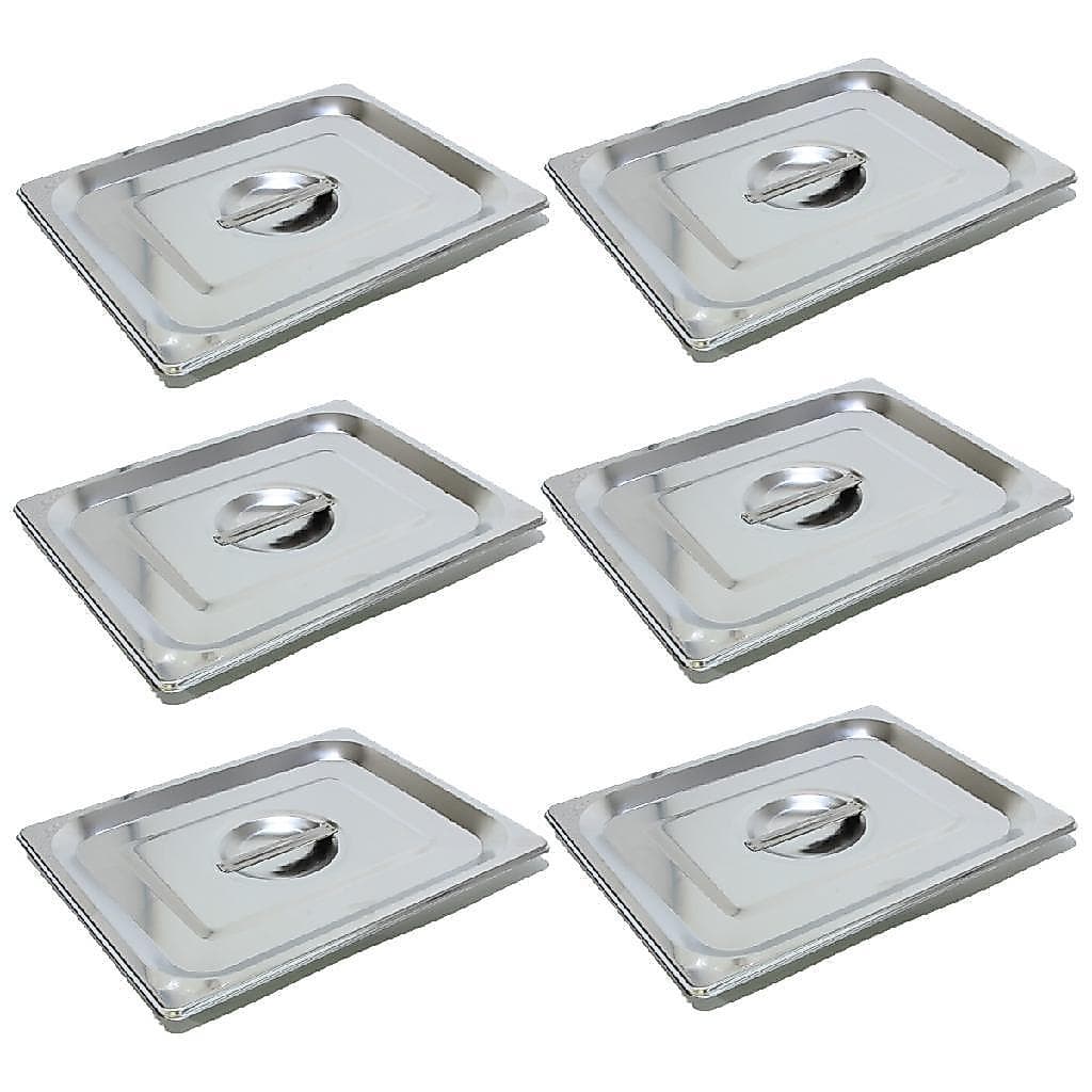 6 Tampas Para Cuba Gastronômica Gn 1/2 Inox Buffet Cozinha