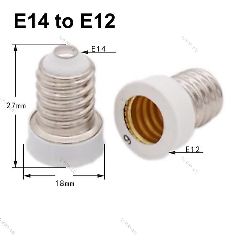 10x E14 Para E12 Adaptador De Energia Conversor Lâmpada Estender Suporte Base Soquete LED Plug BR15B3