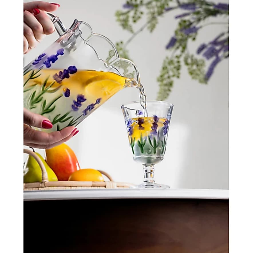 TAÇA DE CRISTAL PARA ÁGUA LAVANDA HAND PAINTING 240ML - LYOR - 220635