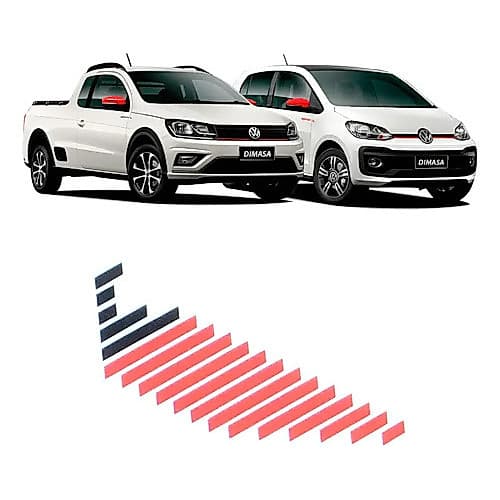 Adesivo Paralama Dianteiro Direito Volkswagem Up 2018 A 2021 Vermelho/verde