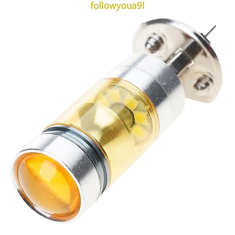 Fol 20 LEDs DRL Condução Lâmpadas Nevoeiro Lâmpada H1 100W Para Carro Veículo 3000K LED Amarelas Douradas