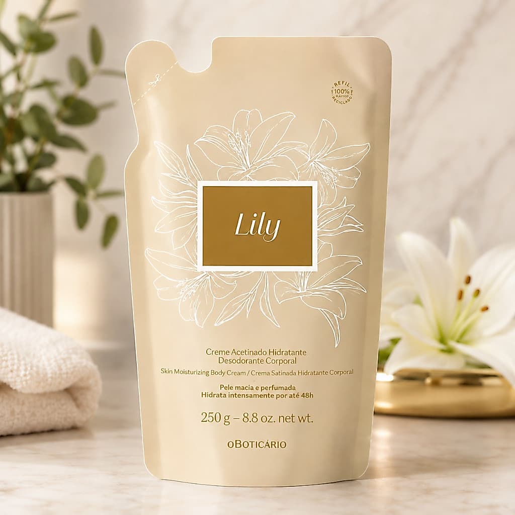 Refil Hidratante Lily 250g Pele Macia e Perfumada