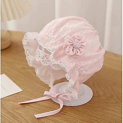 Chapéu de bebê estilo coreano para o verão, chapéu de sol de renda estilo princesa, elegante chapéu de renda com proteçã