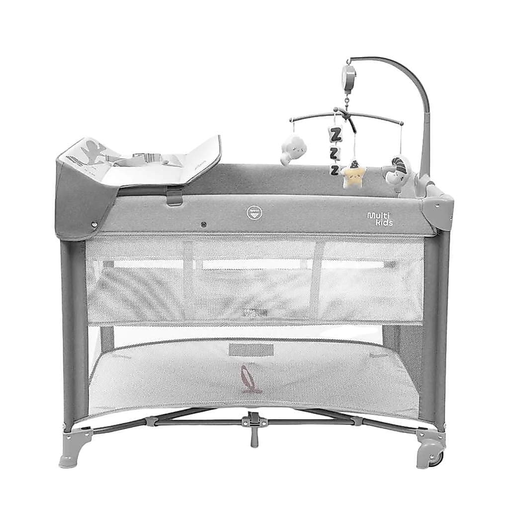 Berço Desmontável DayDream Portátil 0 A 15kg Cinza Multikids Baby - BB404