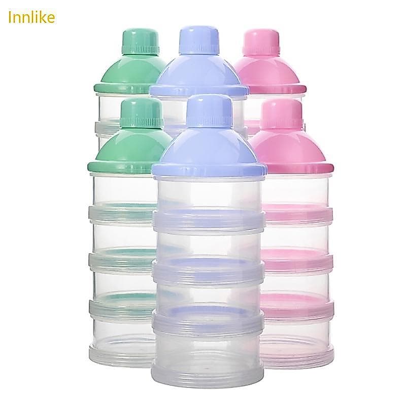 Innlike Baby Toddler Recipiente Armazenamento Dispensador Leite Pó 4 Camadas E 5