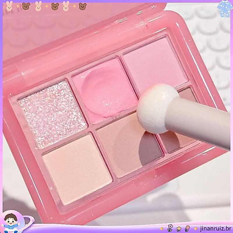 Xiaohongshu Paleta de sombras de seis cores de venda quente Blush de alto brilho Paleta multifuncional Paleta de maquiag