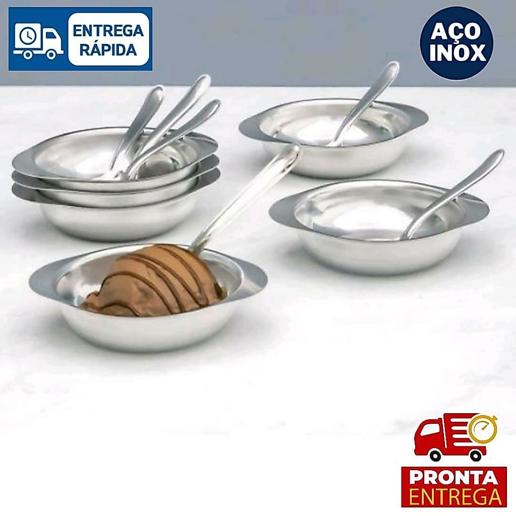 Conjunto De Taças Em Inox Para Sobremesa 12 PEÇAS