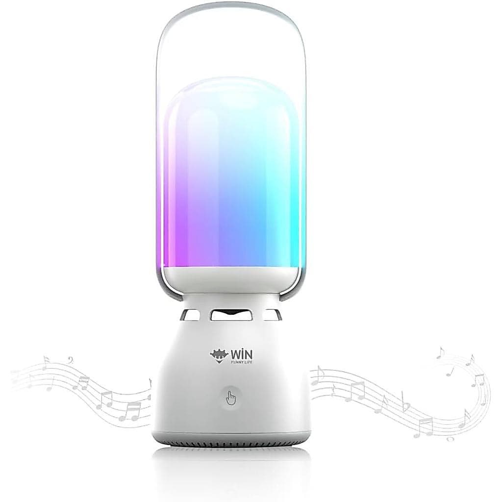 Lâmpada de Camping Bluetooth com Alto-Falante, Luz Noturna LED, 3 Níveis de Intensidade, 11 Modos RGB, Lâmpada Colorida