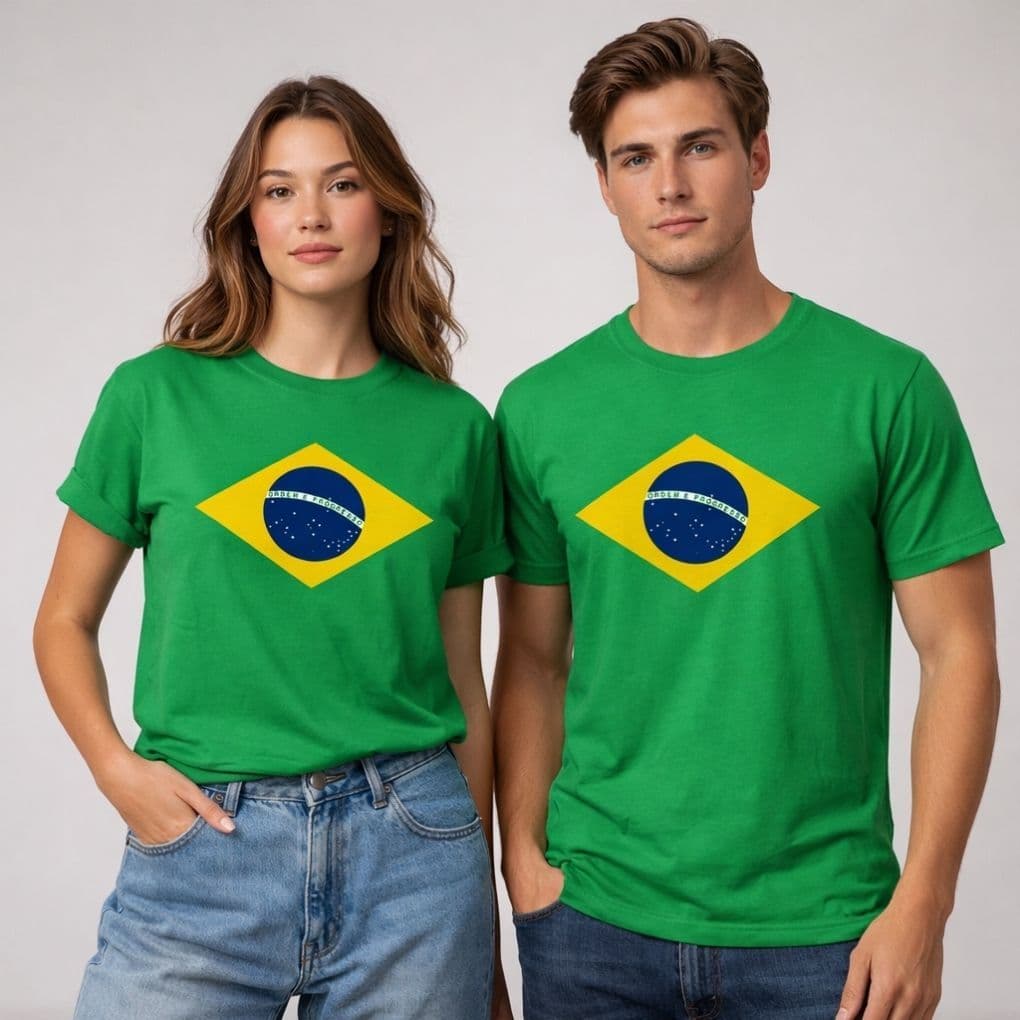 Camiseta Feminina E Masculina Brasil Copa Algodão Unissex Adulto Jovem Patriota
