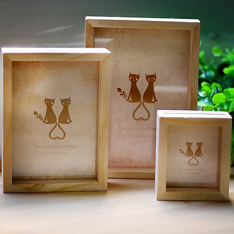 Venda quente criativo simples de madeira Natural história Log dupla face combinação moldura de foto decoração de mesa 10