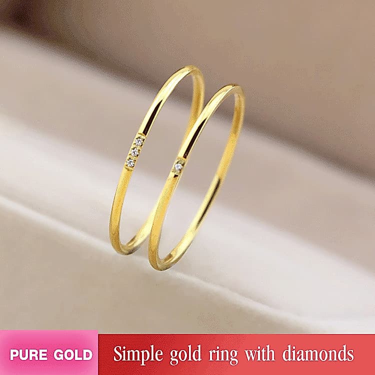 【Elegância Simples】Anel Titanium De Estilo Coreano-Japonês/Anel Feminino/Anel com Cristal