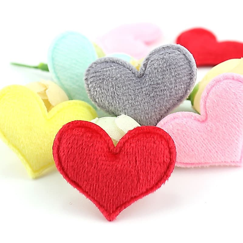 90Pcs 3 * 4cm Apliques De Pelúcia Para Cabeleireiro De Bricolage Caixa De Presente Artesanato Decoração Roupas Acessório