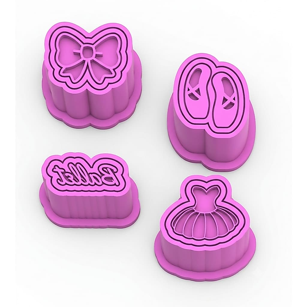 Ejetor  Brigadeiro Bailarina Kit Marcador De Doces E Modelador Laço, Sapatilha, Ballet e Colant Festa Infantil Gourmet