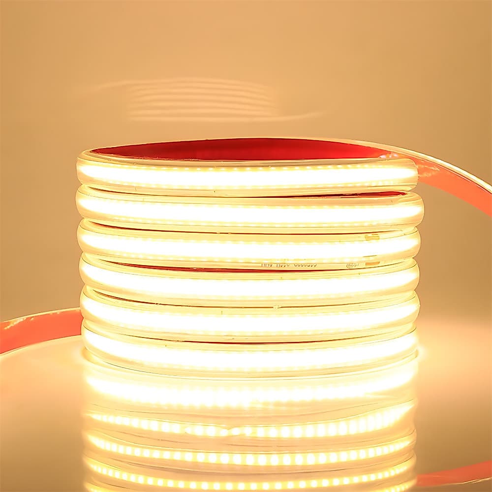 COB LED Strip 220V Decoração Externa À Prova D'água 240 Leds/M RA90 Alto Brilho 3000K 4000K 6000K Fita Flexível Luz Quen