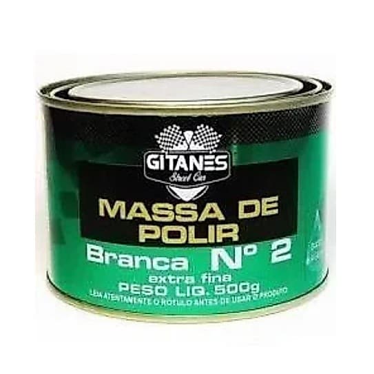 Massa De Polir N° 2 Gitanes Extra Fina 500g tira riscos deixando um brilho intenso