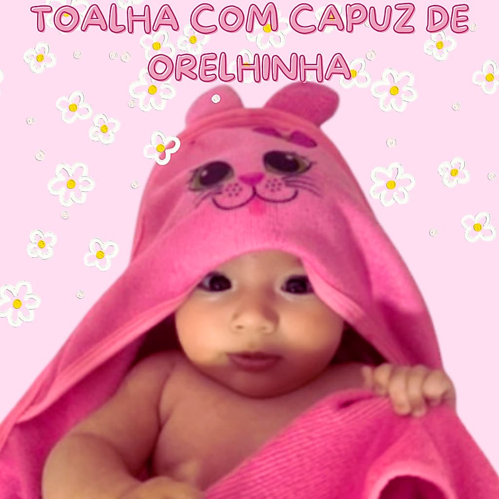 Toalha de banho bebe com capuz infantil Recém Nascido de Orelhinha estampada bichinho