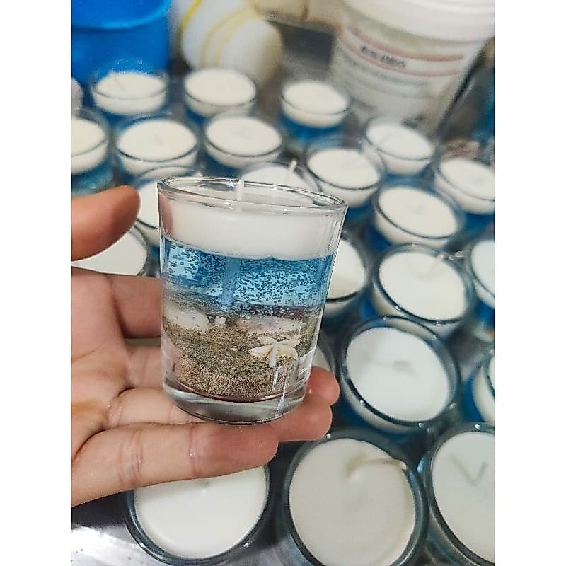 Vela aromática /fundo do mar/vela com areia e conchas/lembrancinha