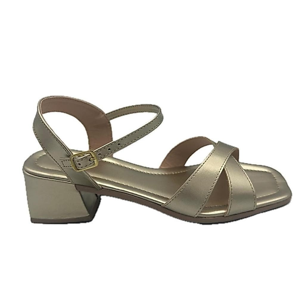 Sandália Feminina X Salto Quadrado Confort Bloco Casual LiaMalia